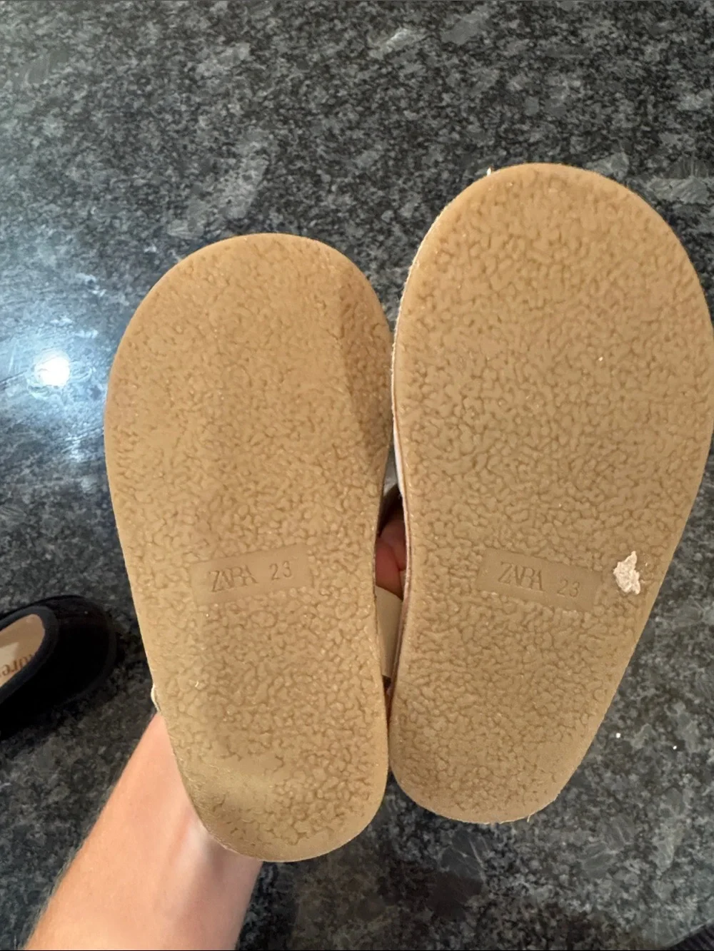 Zara Cream Woven Leather Kids Sandals